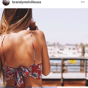 Teale floral tie Back brandy tank